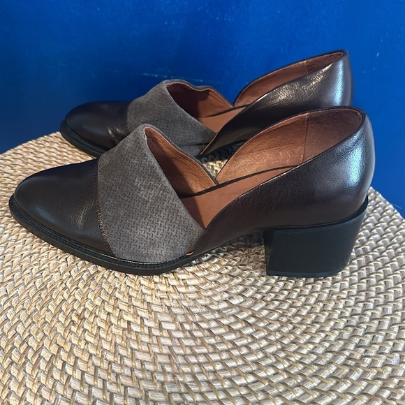 Women’s Jeffrey Campbell Heeled Brown Leather Loafers Size 10 - Picture 2 of 6